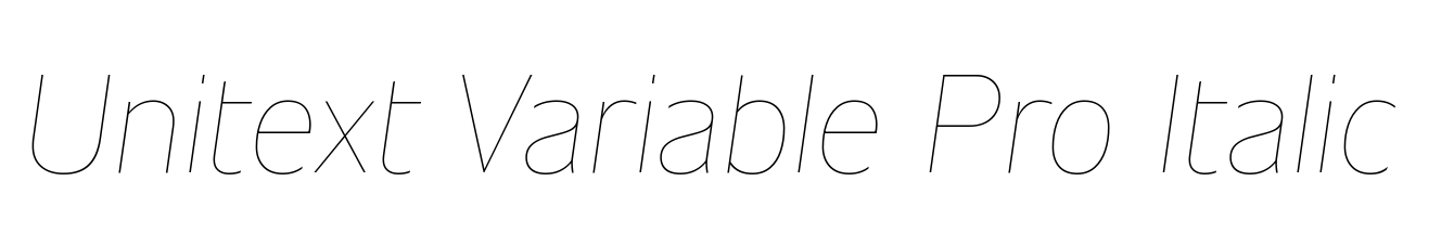 Unitext Variable Pro Italic